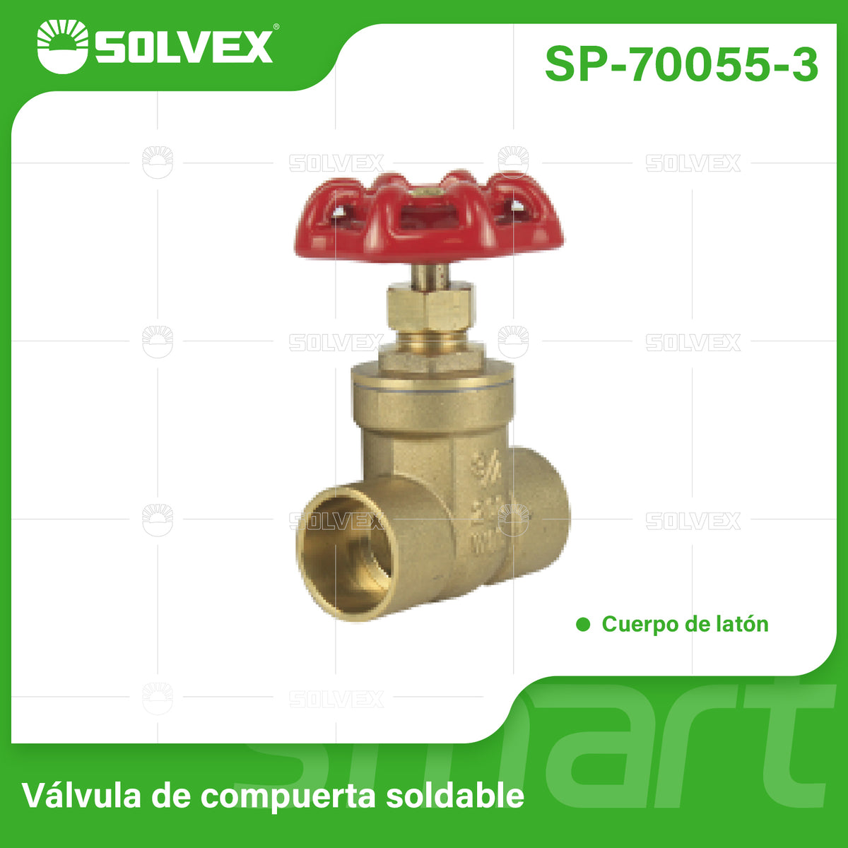 SP-70055-3-(Caja master 1 CTN=60 SKU)-(MOQ 6 SKU)-Válvula de compuerta soldable 1"
Cuerpo de latón