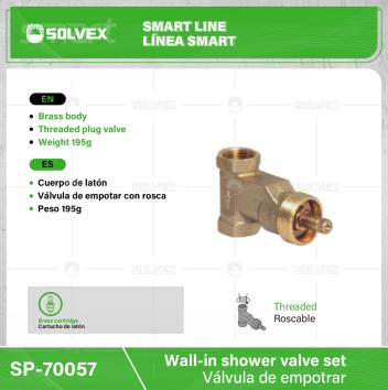 SP-70057-(Caja master 1 CTN=100 SKU)-(MOQ 2 SKU)-Válvula de empotrar
Cuerpo de latón