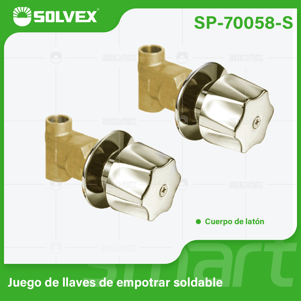 SP-70058-S-(Caja master 1 CTN=32 SKU)-(MOQ 2 SKU)-Juego de llaves de empotrar soldable
Cuerpo de latón