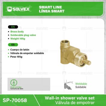 SP-70058-(Caja master 1 CTN=100 SKU)-(MOQ 2 SKU)-Válvula de empotrar
Cuerpo de latón