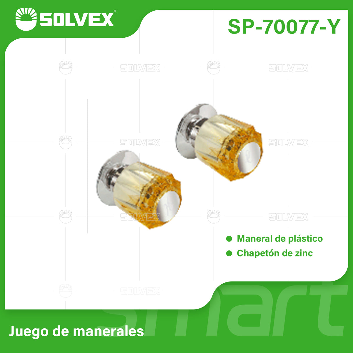 SP-70077-Y-(Caja master 1 CTN=80 SKU)-(MOQ 2 SKU)-Juego de manerales
Espiga estría