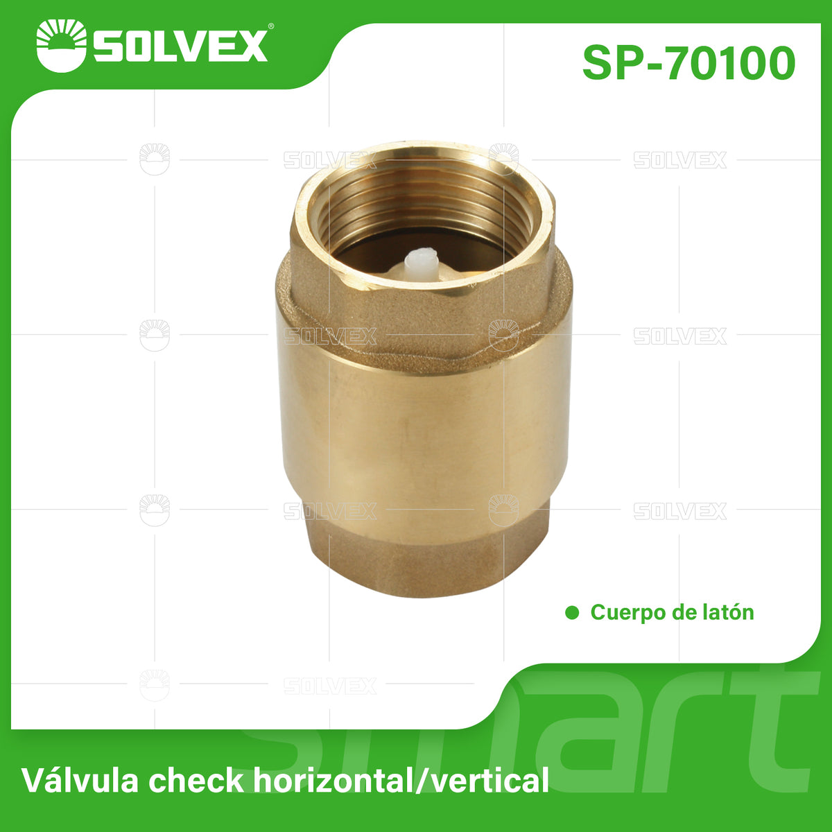 SP-70100-(Caja master 1 CTN=112 SKU)-(MOQ 14 SKU)-Válvula check horizontal/vertical 1/2"
Cuerpo de latón