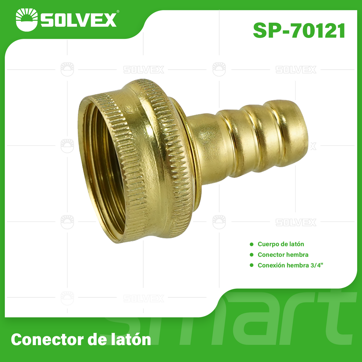 SP-70121-(Caja master 1 CTN=1000 SKU)-(MOQ 50 SKU)-Conector de latón
Cuerpo de latón