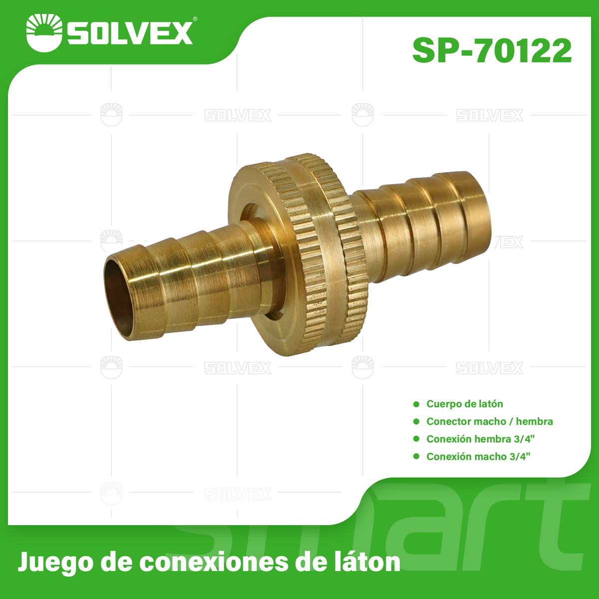 SP-70122-(Caja master 1 CTN=500 SKU)-(MOQ 50 SKU)-Juego de conexiones de láton
Cuerpo de latón