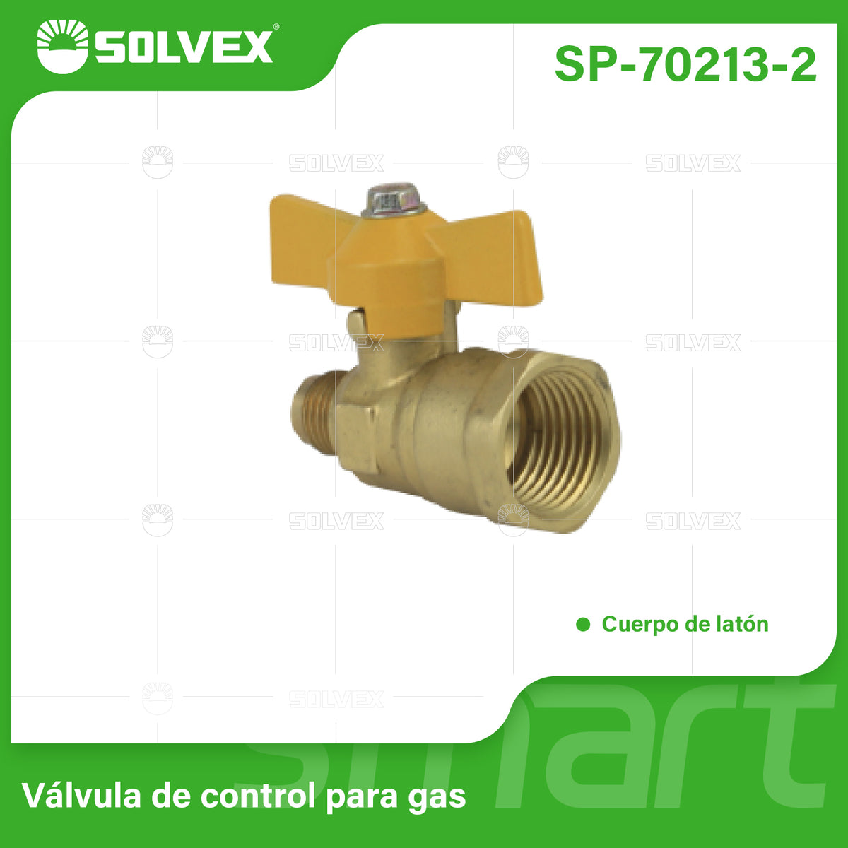 SP-70213-2-(Caja master 1 CTN=200 SKU)-(MOQ 20 SKU)-Válvula de control para gas 3/8" x 1/2"
Cuerpo de latón