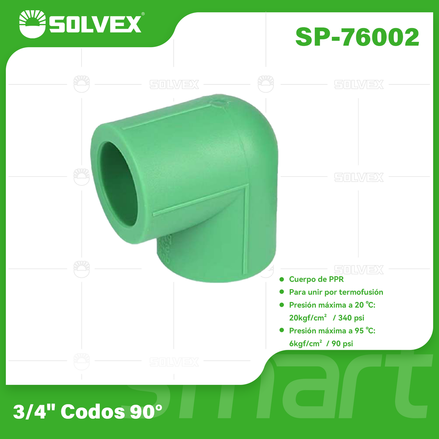 SP-76002 (Caja master 540)(MOQ 20pzs=1bolsa) 3/4" Codos 90°