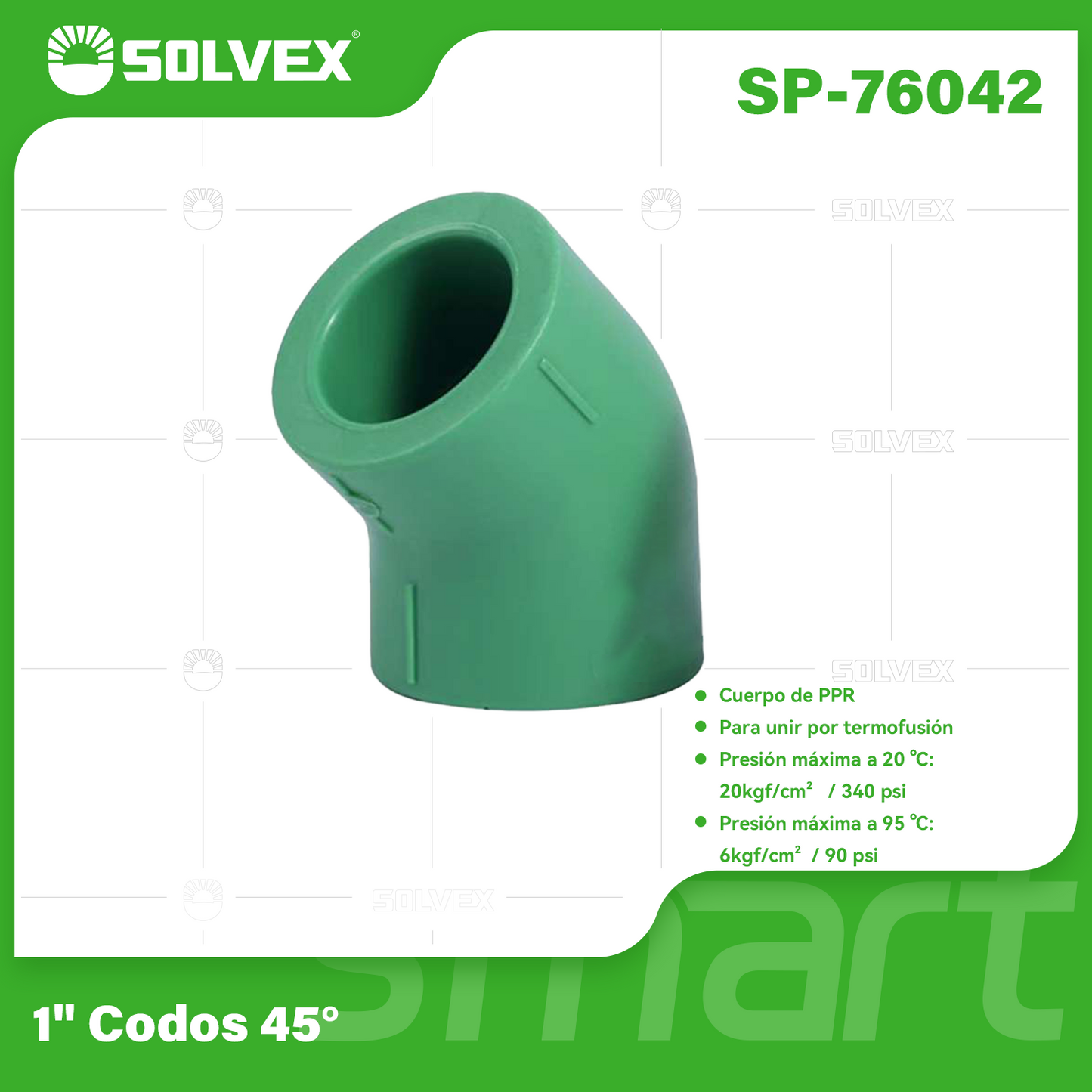 SP-76042 (Caja master 360)(MOQ 10pzs=1bolsa) 1" Codos 45°