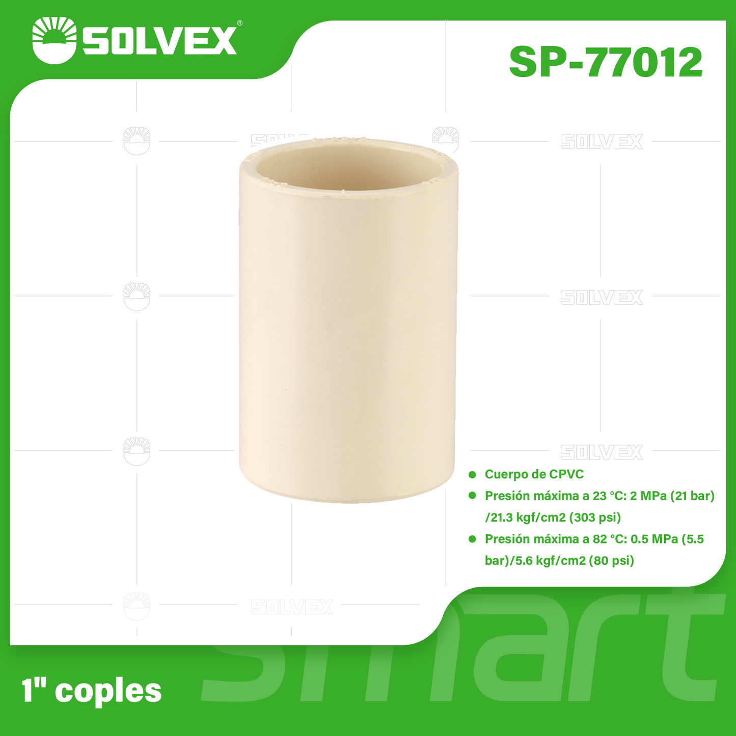 SP-77012-(Caja master 1 CTN=260 SKU)-(MOQ 20 SKU)-1" coples
Cuerpo de CPVC