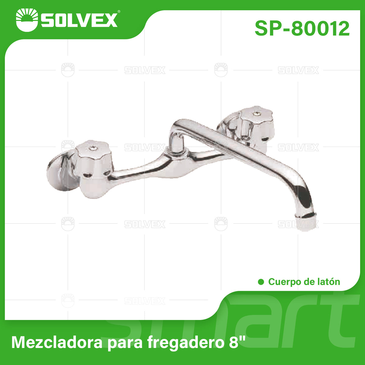SP-80012-(Caja master 1 CTN=12 SKU)-(MOQ 1 SKU)-Mezcladora para fregadero 8"
Cuerpo de latón