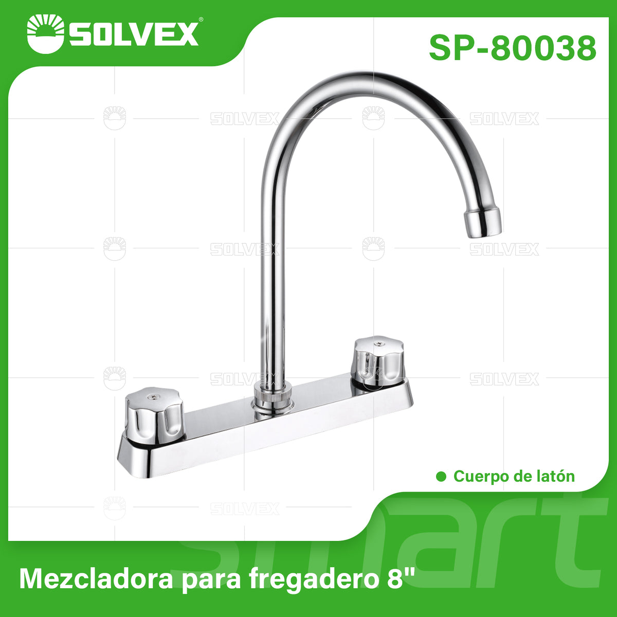 SP-80038-(Caja master 1 CTN=20 SKU)-(MOQ 1 SKU)-Mezcladora para fregadero 8"
Cuerpo de acero inoxidable 304