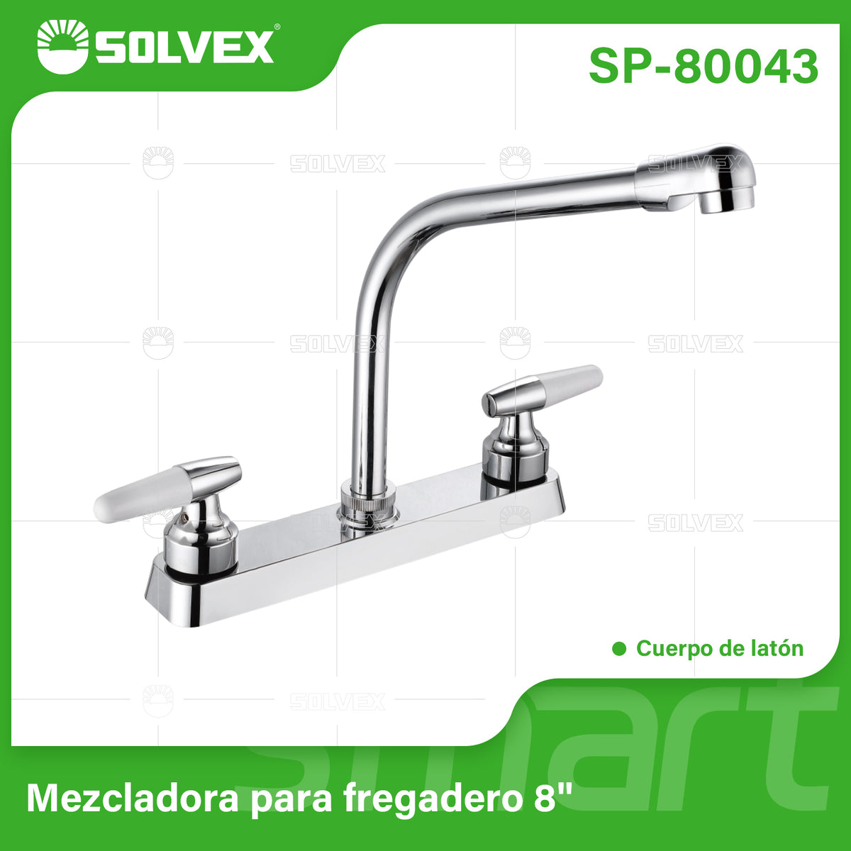 SP-80043-(Caja master 1 CTN=20 SKU)-(MOQ 1 SKU)-Mezcladora para fregadero 8"
Cuerpo de acero inoxidable 304