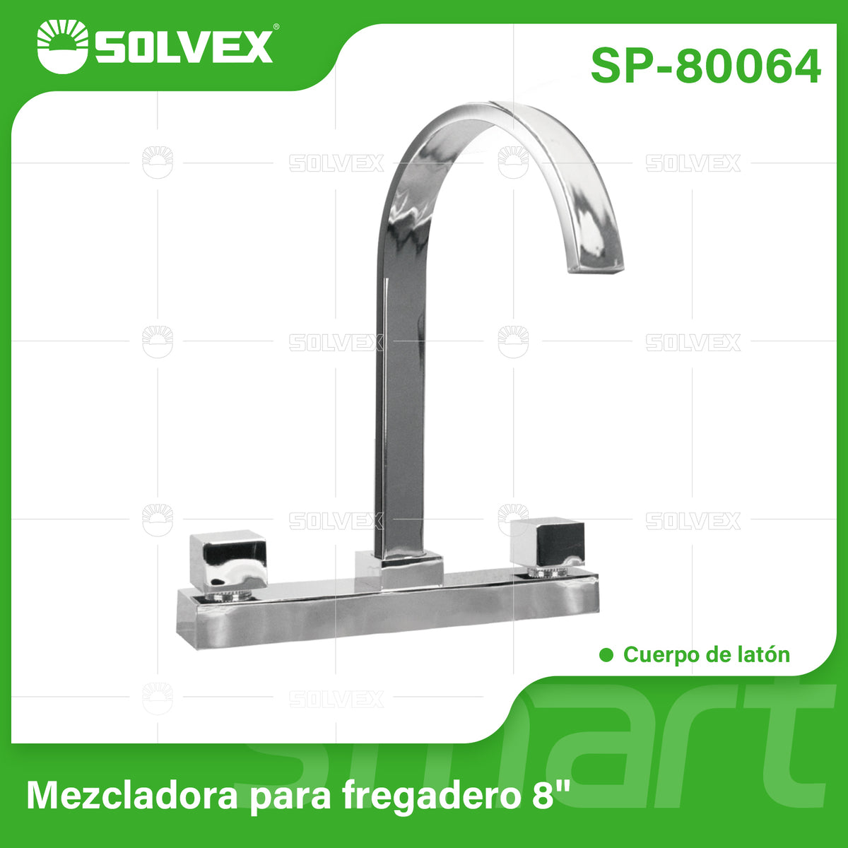 SP-80064-(Caja master 1 CTN=12 SKU)-(MOQ 1 SKU)-Mezcladora para fregadero 8"
Cuerpo de acero inoxidable 304
