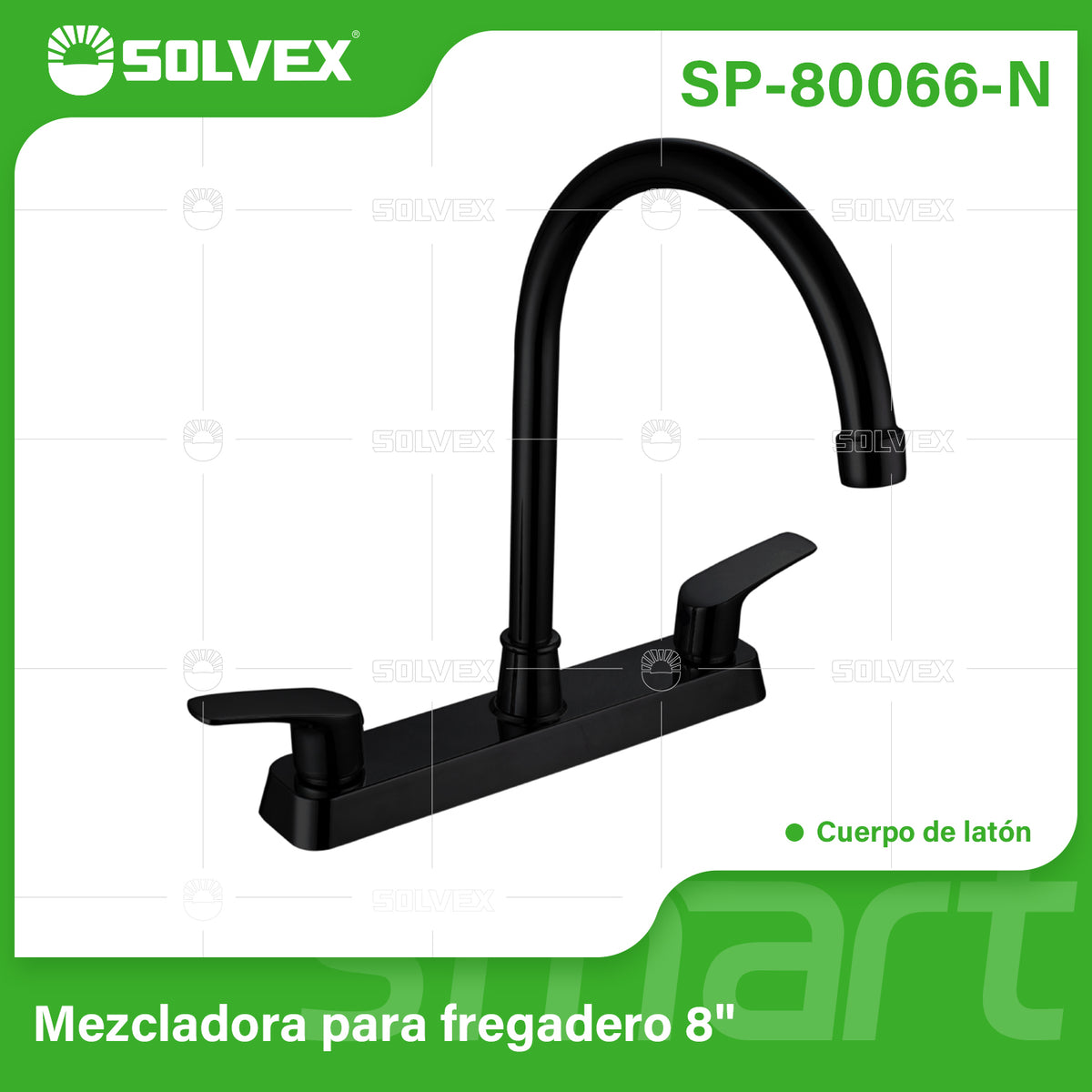 SP-80066-N-(Caja master 1 CTN=12 SKU)-(MOQ 1 SKU)-Mezcladora para fregadero 8"
Cuerpo de acero inoxidable 304