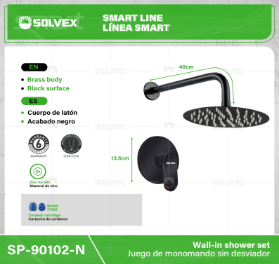 SP-90102-N-(Caja master 1 CTN=5 SKU)-(MOQ 1 SKU)-Juego de monomando sin desviador
Cuerpo de latón