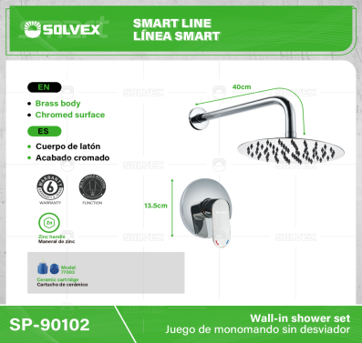 SP-90102-(Caja master 1 CTN=5 SKU)-(MOQ 1 SKU)-Juego de monomando sin desviador
Cuerpo de latón