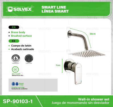 SP-90103-1-(Caja master 1 CTN=8 SKU)-(MOQ 1 SKU)-Juego de monomando sin desviador
Cuerpo de latón
