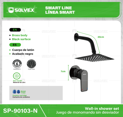 SP-90103-N-(Caja master 1 CTN=8 SKU)-(MOQ 1 SKU)-Juego de monomando sin desviador
Cuerpo de latón