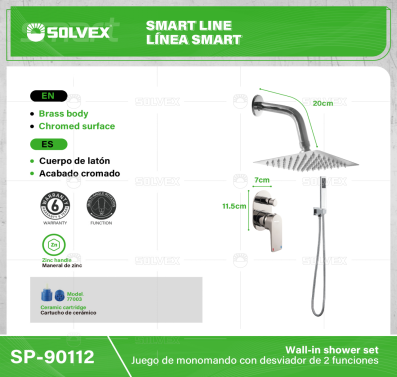 SP-90112-(Caja master 1 CTN=8 SKU)-(MOQ 1 SKU)-Juego de monomando con desviador de 2 funciones
Cuerpo de latón