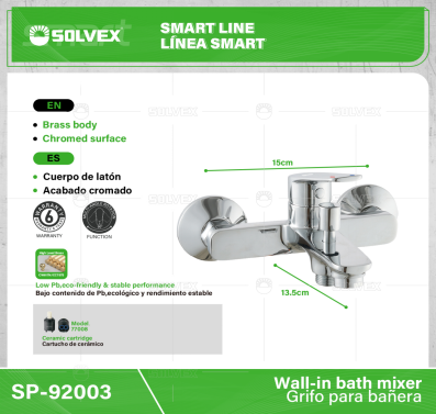 SP-92003-(Caja master 1 CTN=12 SKU)-(MOQ 1 SKU)-Grifo de ducha para bañera
Cuerpo de latón,latón de alta calidad(CW617N/CC757S)