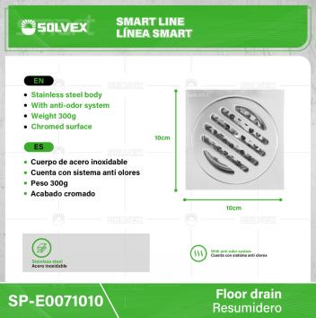 SP-E0071010-(Caja master 1 CTN=50 SKU)-(MOQ 1 SKU)-Resumidero
Cuerpo de acero inoxidable