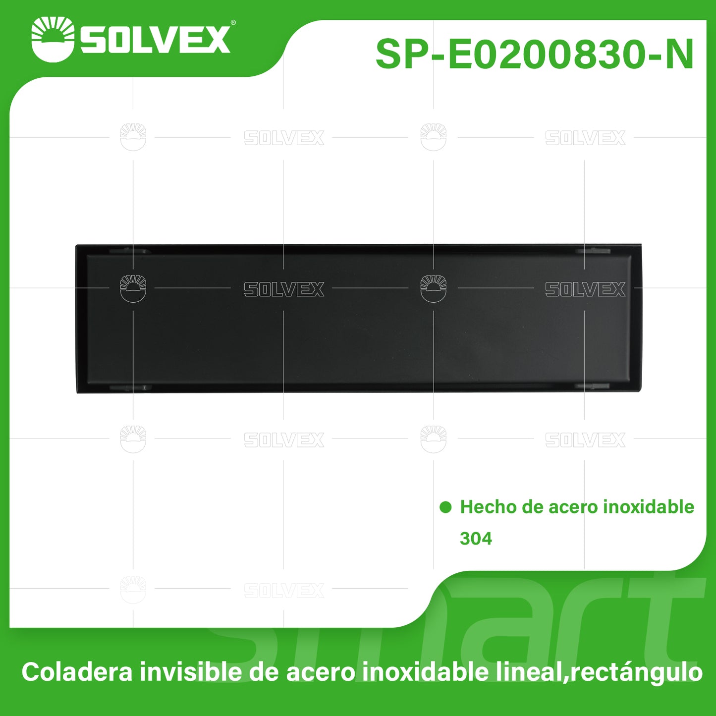 SP-E0200830-N (Caja master 20)(MOQ 1pz=1caja) Coladera invisible de acero inoxidable lineal,rectángulo