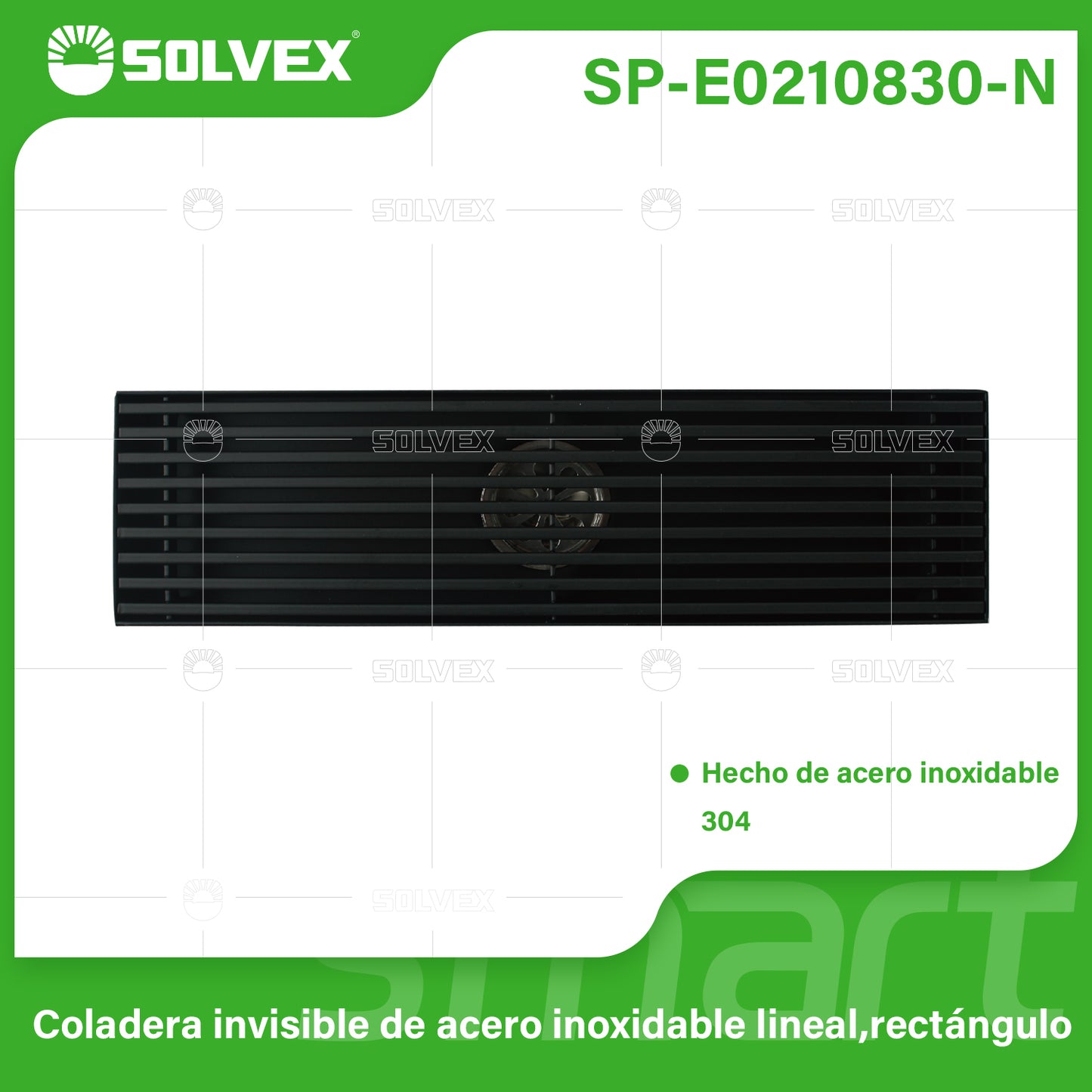 SP-E0210830-N (Caja master 20)(MOQ 1pz=1caja) Coladera invisible de acero inoxidable lineal,rectángulo