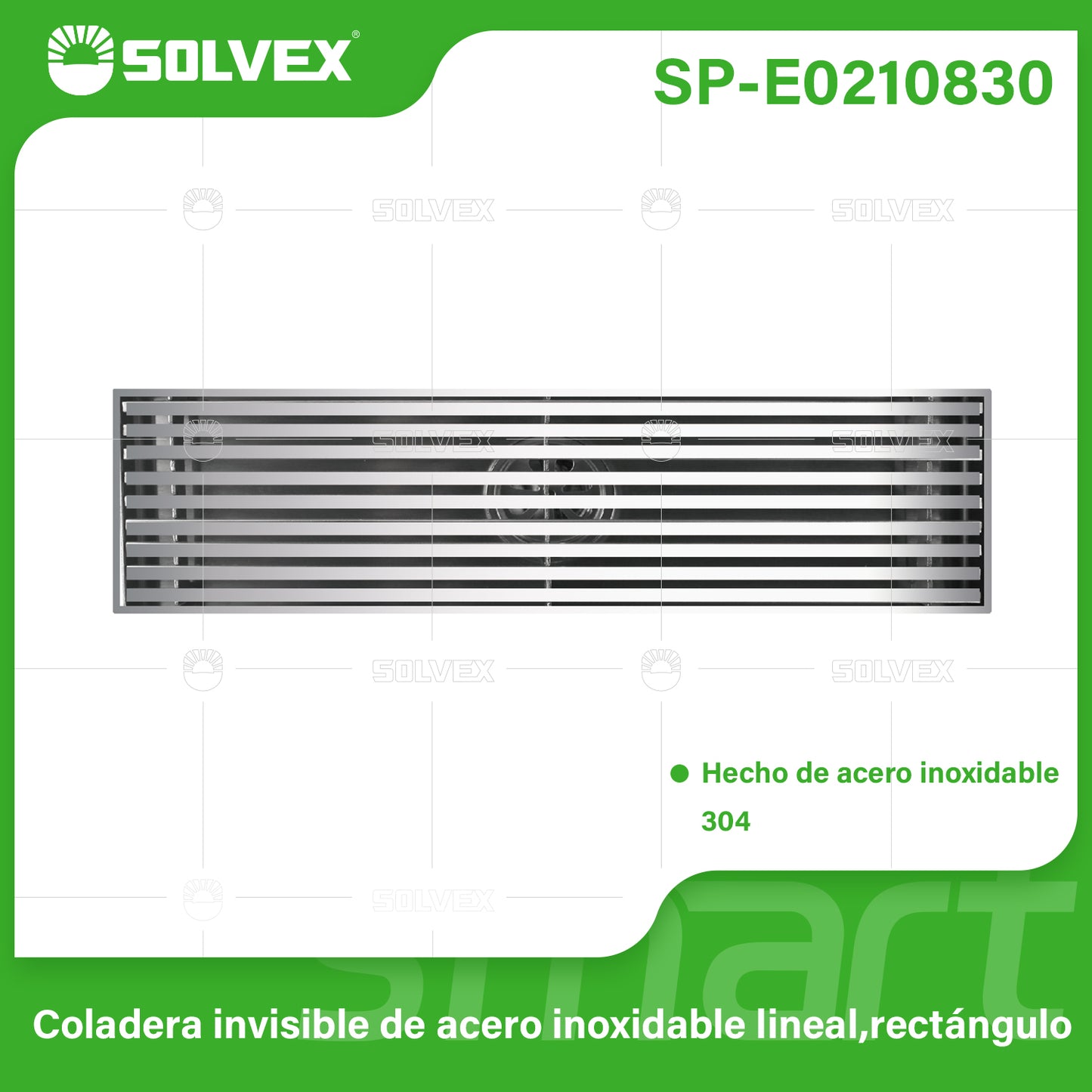 SP-E0210830 (Caja master 20)(MOQ 1pz=1caja) Coladera invisible de acero inoxidable lineal,rectángulo