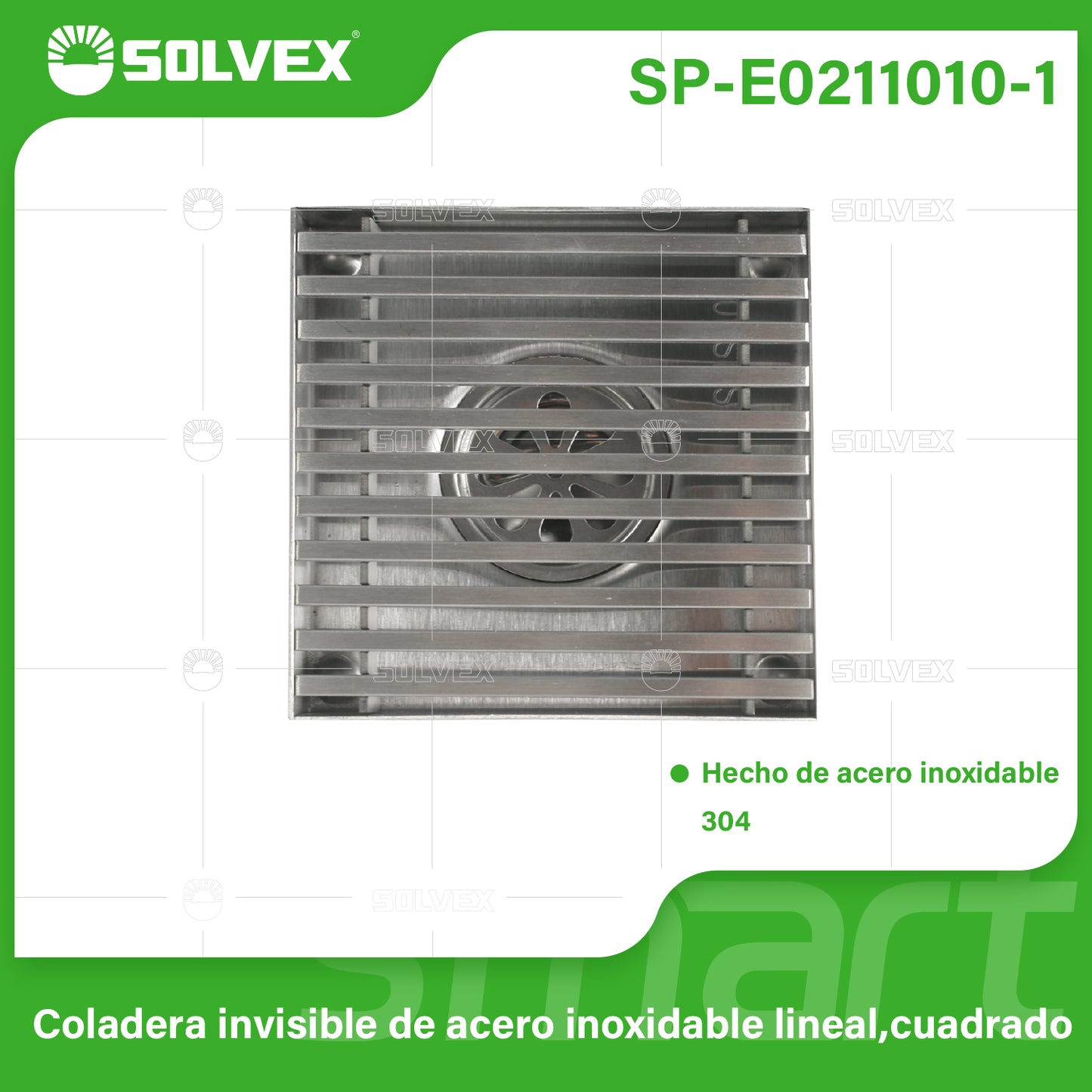 SP-E0211010-1 (Caja master 50)(MOQ 1pz=1caja) Coladera invisible de acero inoxidable lineal,cuadrado