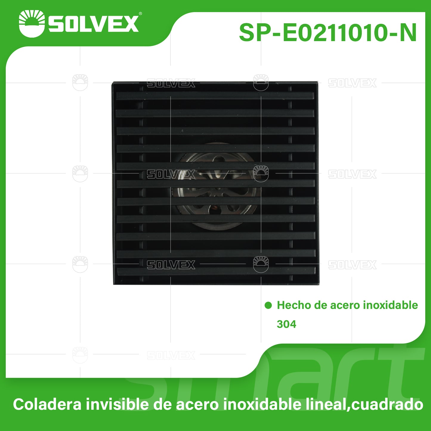 SP-E0211010-N (Caja master 50)(MOQ 1pz=1caja) Coladera invisible de acero inoxidable lineal,cuadrado