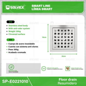 SP-E0221010-(Caja master 1 CTN=50 SKU)-(MOQ 1 SKU)-Resumidero
Cuerpo de acero inoxidable
