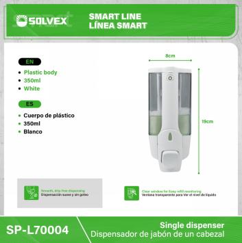 SP-L70004-(Caja master 1 CTN=50 SKU)-(MOQ 1 SKU)-Dispensador de jabón
Cuerpo de plástico