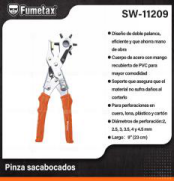 SW-11209 (Caja master 36)(MOQ 36 pz=1 blister) Pinza sacabocados