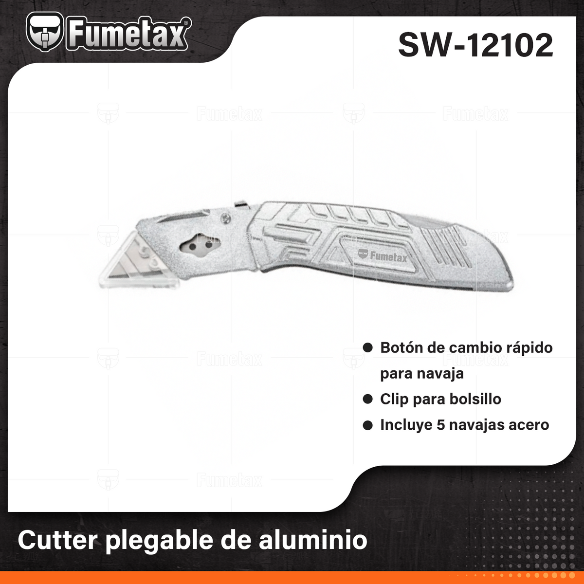 SW-12102-(Caja master 1 CTN=144 SKU)-(MOQ 12 SKU)-Navaja abatible
Mango de aluminio