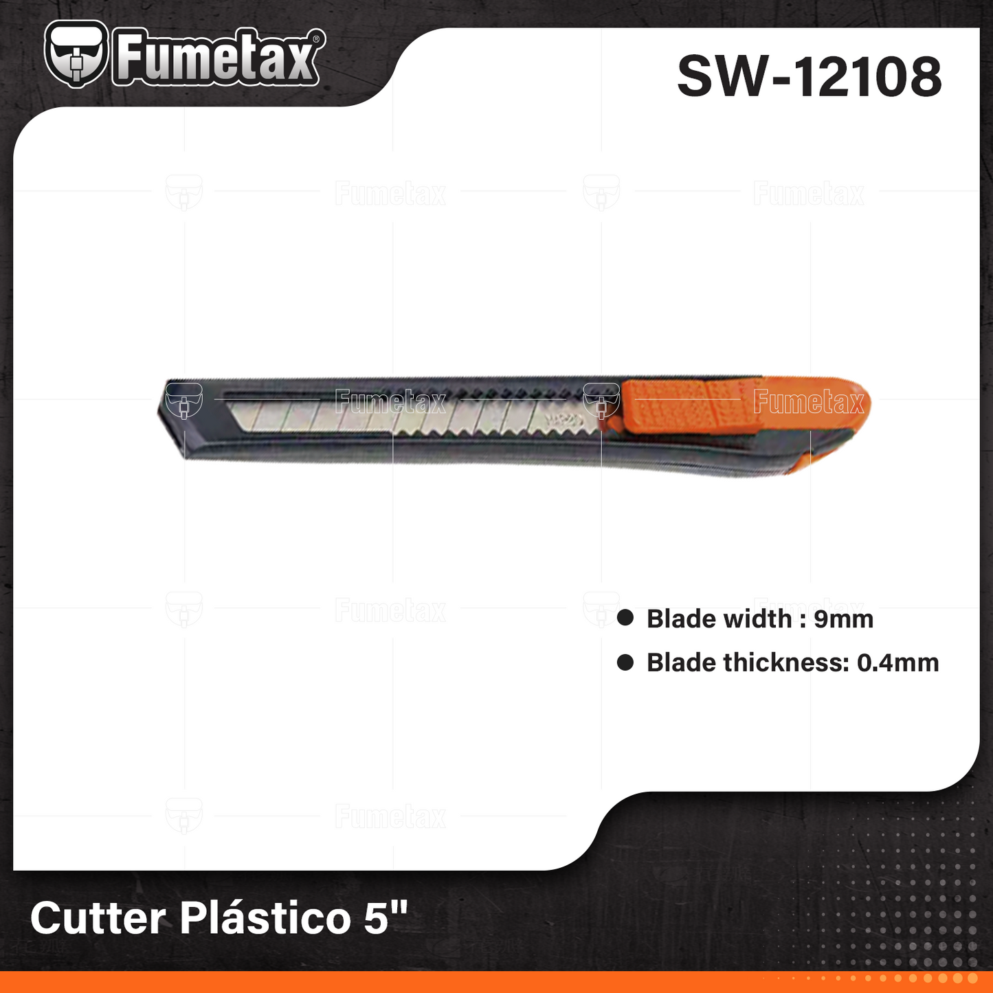 SW-12108-(Caja master 1 CTN=240 SKU)-(MOQ 24 SKU)-Cutter Plástico
Largo cutter: 5"(130mm)