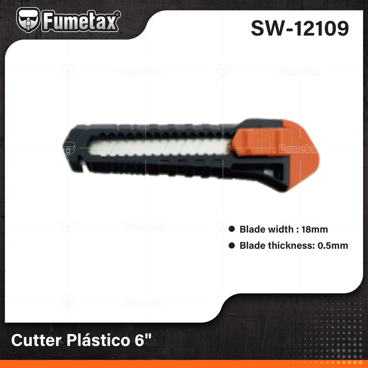 SW-12109-(Caja master 1 CTN=240 SKU)-(MOQ 24 SKU)-Cutter Plástico
Largo cutter: 6"(150mm)