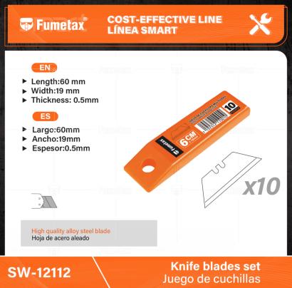 SW-12112-(Caja master 1 CTN=400 SKU)-(MOQ 20 SKU)-Tratamiento térmico general: vida útil más larga
Construido en 10 piezas de cuchillas blancas