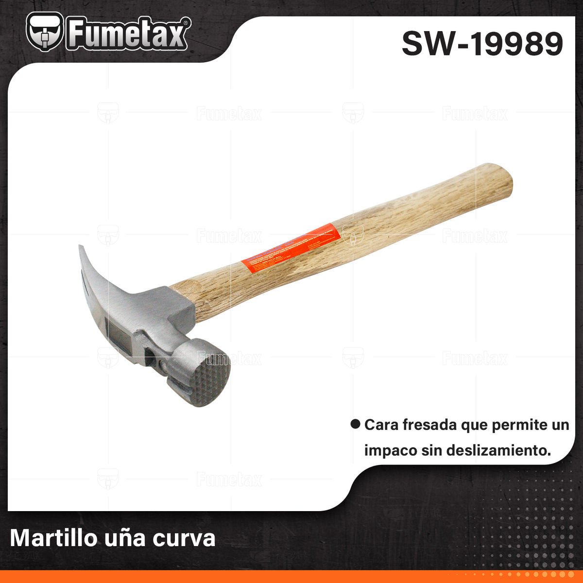 SW-19989-(Caja master 1 CTN=24 SKU)-(MOQ 1 SKU)-Martillo uña recta
Cabeza de acero con acabado pulido
