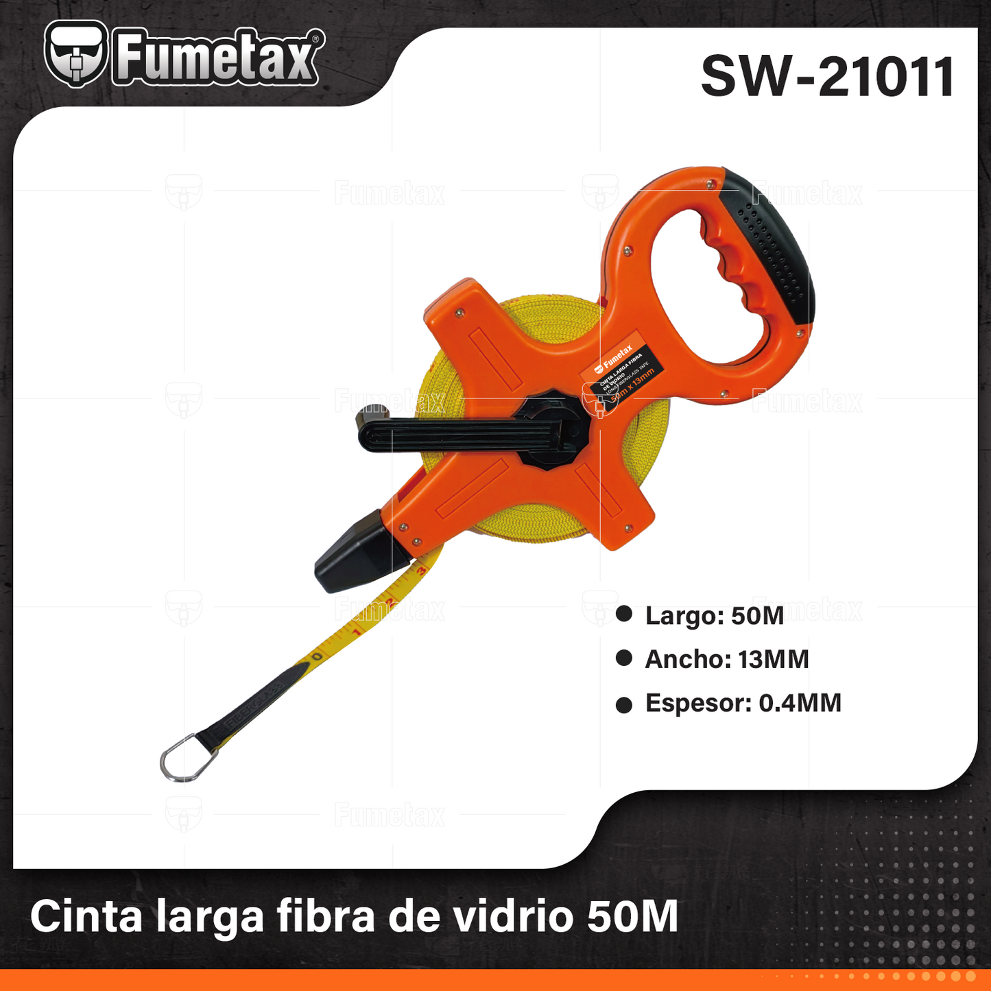 SW-21011-(Caja master 1 CTN=20 SKU)-(MOQ 1 SKU)-Cinta larga de fibra de fibra de vidrio
Cuerpo de ABS durable y resistente a impactos