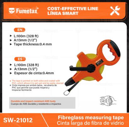 SW-21012-(Caja master 1 CTN=10 SKU)-(MOQ 1 SKU)-Cuerpo de ABS durable y resistente a impactos
Cinta impresa por ambos lados, recubierta de PVC que permite que pueda mojarse y limpiarse fácilmente