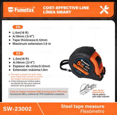 SW-23002-(Caja master 1 CTN=72 SKU)-(MOQ 12 SKU)-Carcasa de ABS y cubierta de TPR resistente a impactos
Cinta impresa por ambos lados, recubierta de laca para máxima duración de la graduación