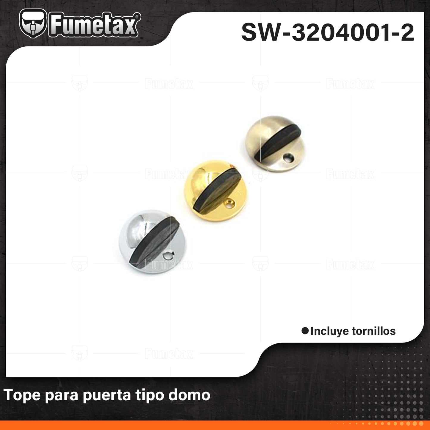SW-3204001-2 (Caja master 500)(MOQ 1pz=1etiqueta) Tope para puerta tipo domo