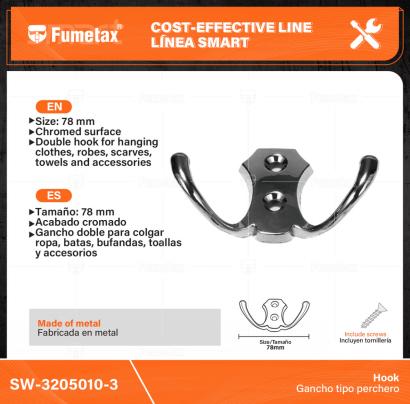 SW-3205010-3-(Caja master 1 CTN=500 SKU)-(MOQ 100 SKU)-Fabricada en metal
Tamaño: 78mm