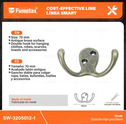 SW-3205012-1-(Caja master 1 CTN=500 SKU)-(MOQ 50 SKU)-Fabricada en metal
Tamaño: 70mm