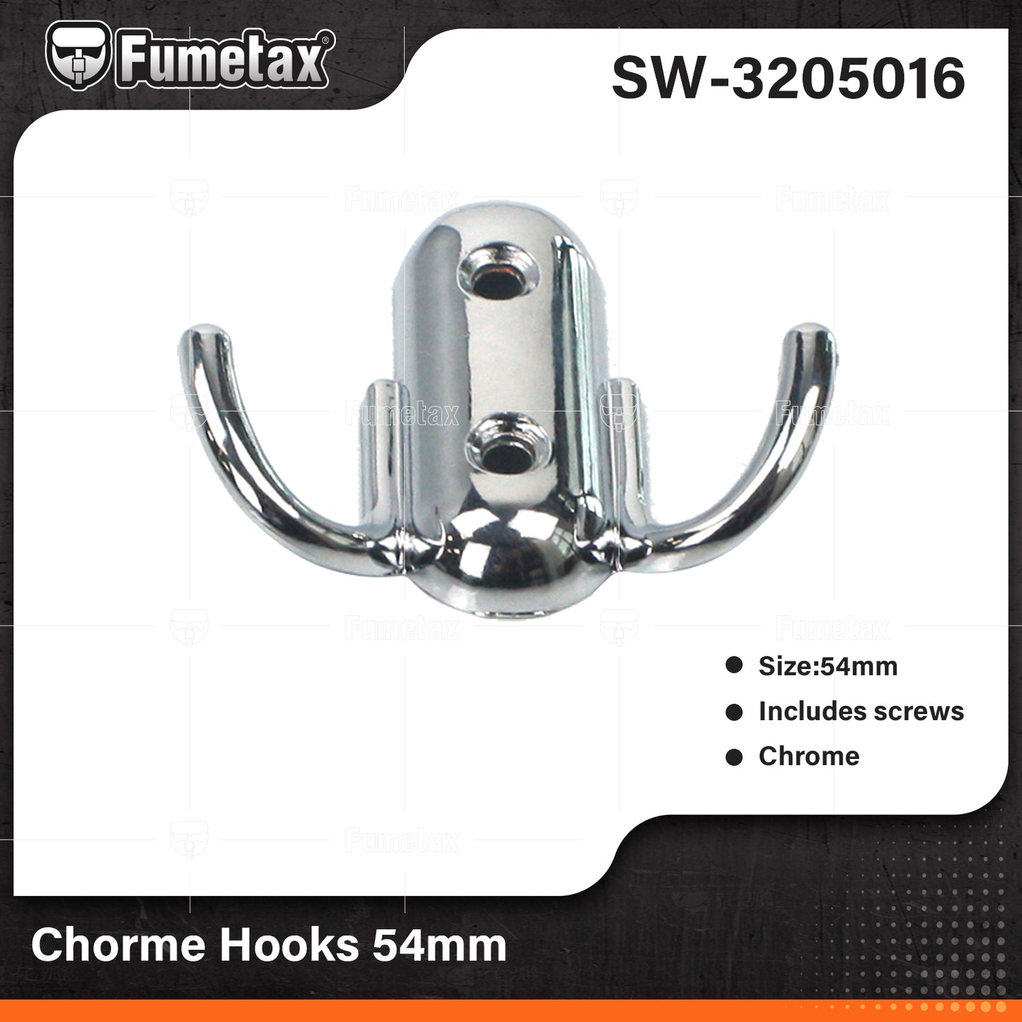 SW-3205016 (Caja master 1000)(MOQ 1pz=1etiqueta) Chorme Hooks 54mm