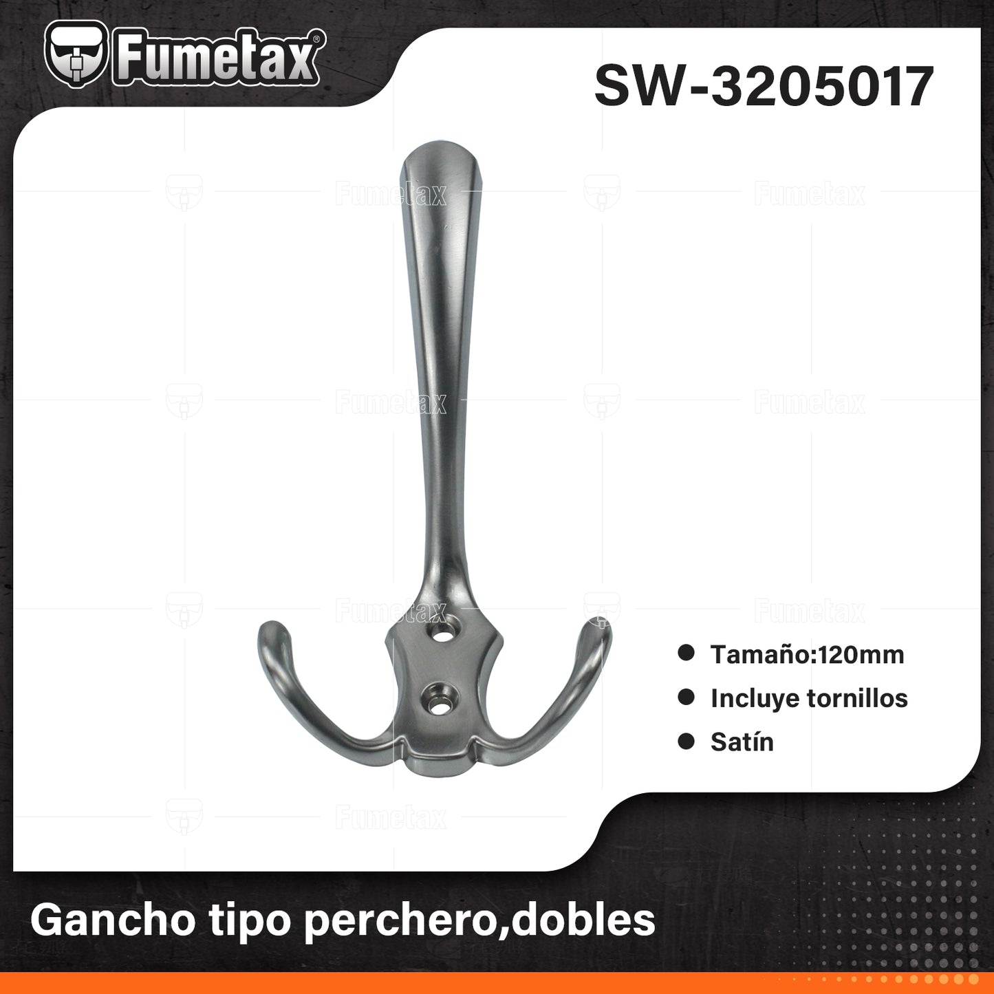 SW-3205017 (Caja master 250)(MOQ 1pz=1etiqueta) Gancho tipo perchero,dobles