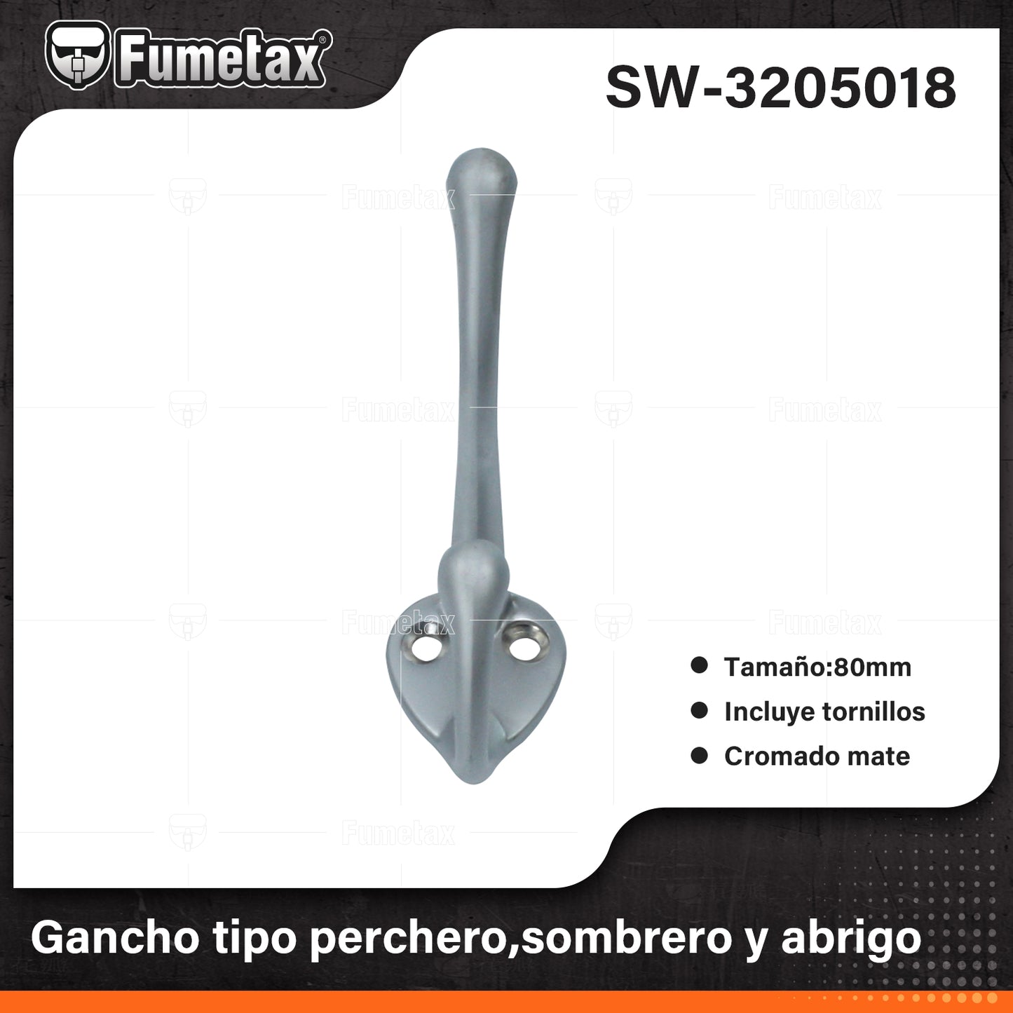 SW-3205018 (Caja master 500)(MOQ 1pz=1etiqueta) Gancho tipo perchero,sombrero y abrigo