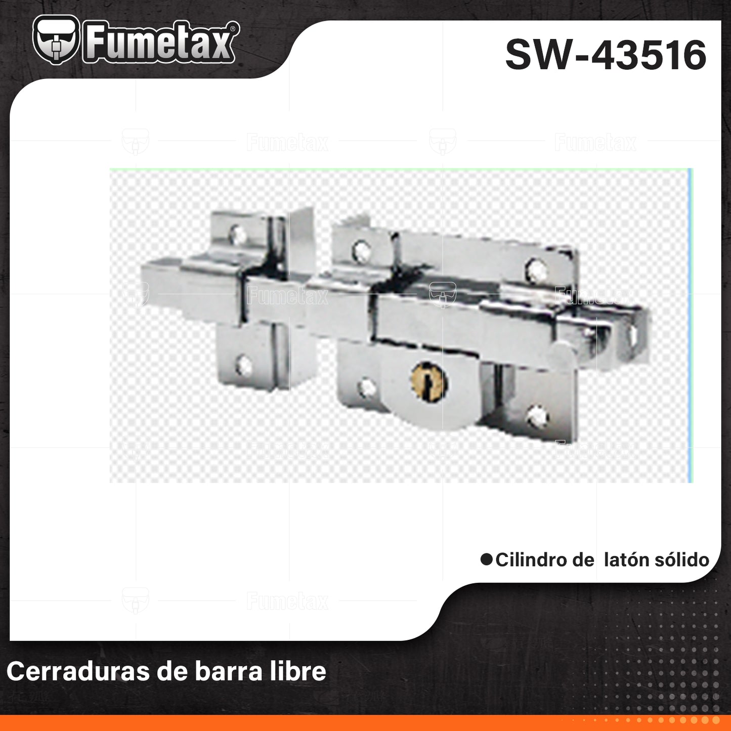 SW-43516-(Caja master 1 CTN=24 SKU)-(MOQ 1 SKU)-Cerradura de barra
Cilindro de latón sólido con 5 pernos para mayor resistencia contra robos