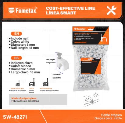 SW-48271-(Caja master 1 CTN=500 SKU)-(MOQ 1 SKU)-Fabricadas en polietileno
Incluyen clavo