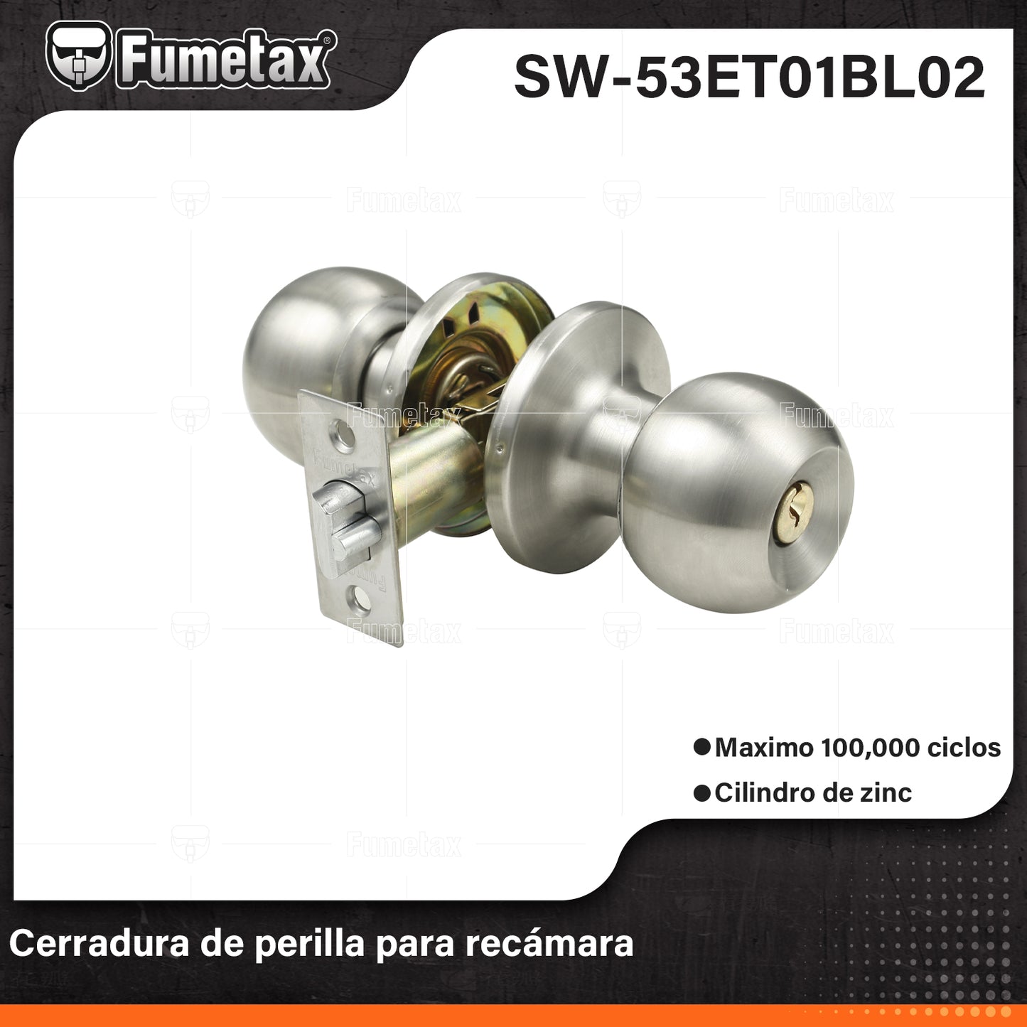 SW-53ET02SS04 (Caja master 24)(MOQ 1pz=1blister) Cerradura de perilla para recamara