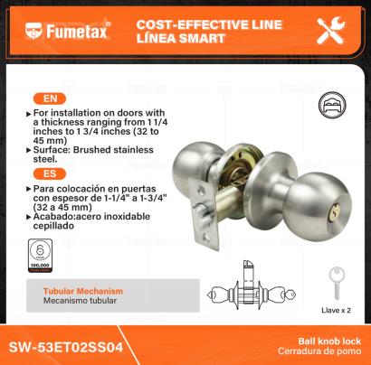 SW-53ET02SS04-(Caja master 1 CTN=24 SKU)-(MOQ 1 SKU)-Para recámara
Mecanismo tubular